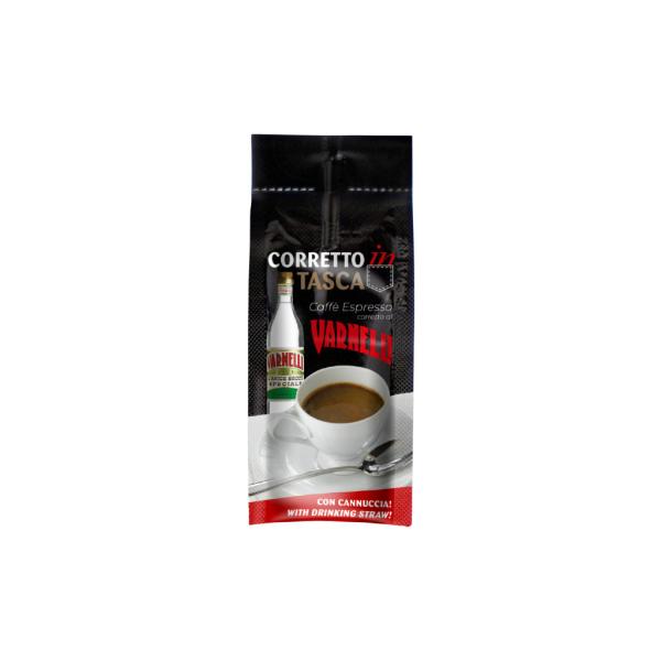 Caffe espresso corretto al Varnelli bustina con cannuccia
