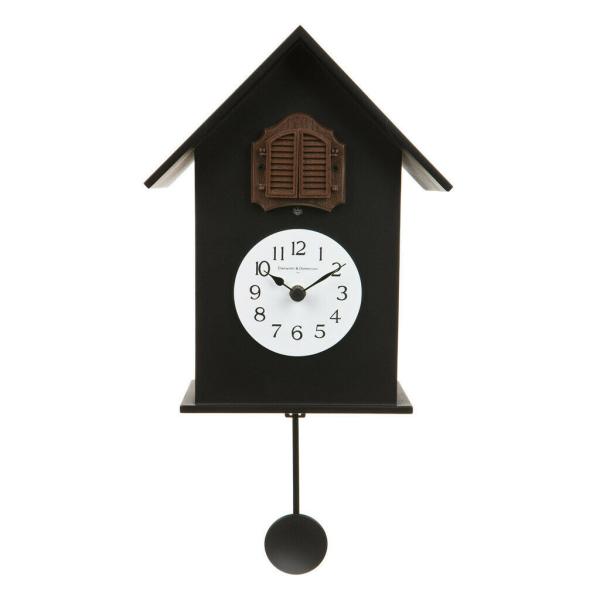 216 black Domeniconi Wall Contemporary Clock Cuckoo & Pendulum