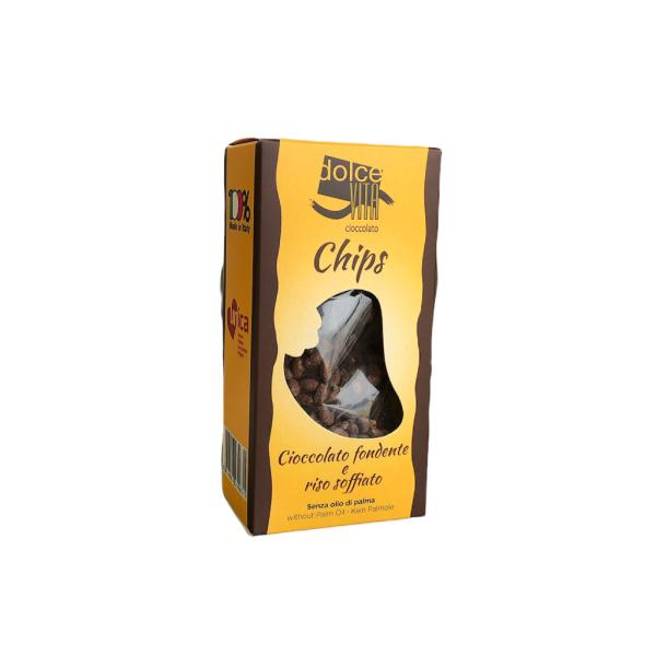 Chips Crispies Choc extra fondente Dolce Vita cioccolato e riso soffiato
