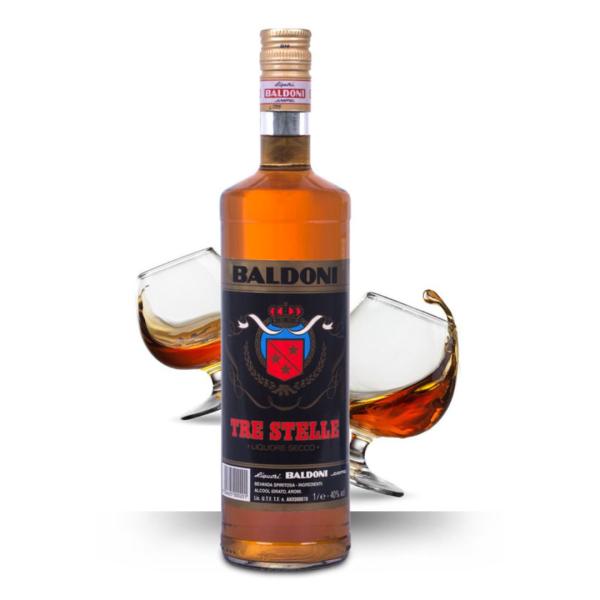 Tre Stelle Baldoni Dry liqueur with a taste brandy meditation digestive