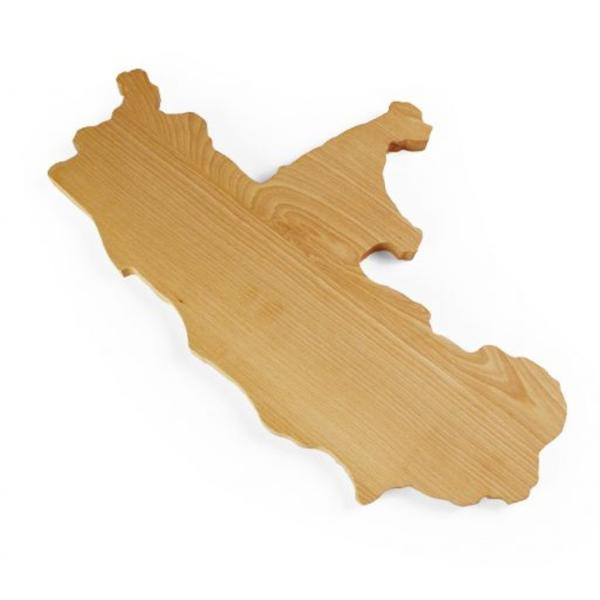 Wooden cutting board  in the shape of the Lazio region