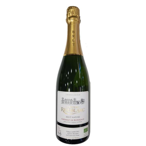 Cremant de Bordeaux AOC Brut Nature Chateau Rioublanc - BIO