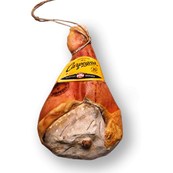 Carpegna PDO gran riserva raw ham on the bone aged for 20 months made in Italy Beretta