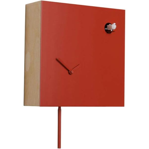 ICONA 225L red Domeniconi Square Cuckoo Clock Modern Italian Style