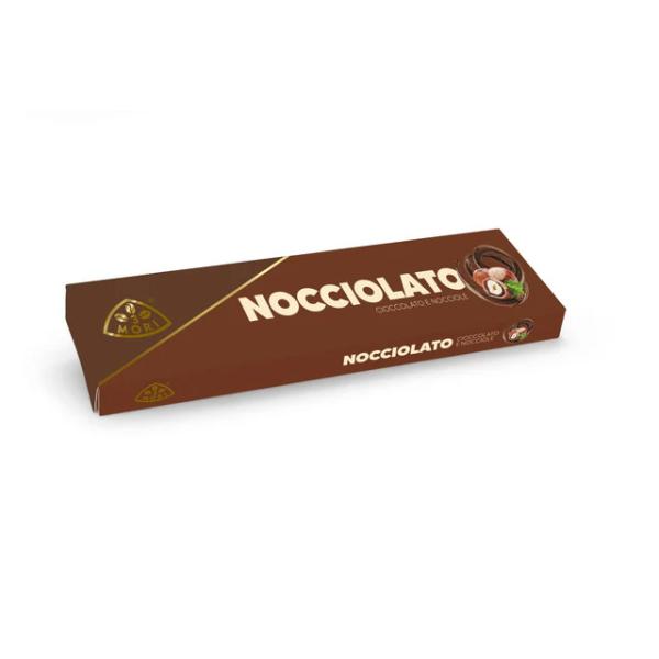 Torrone nocciolato classico tre-moricioccolato fondente e nocciole