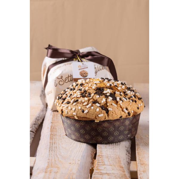 Panettone cioccolato fondente incarto a mano I 7 Artigiani dolcezza ed eleganza