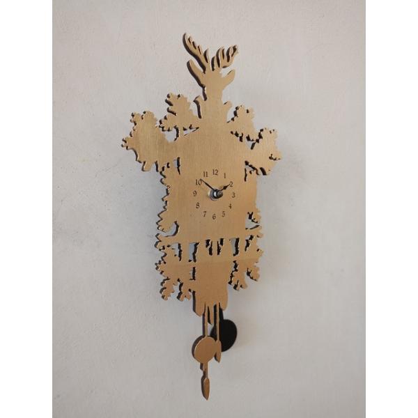 Mignon foglia oro Diamantini Domeniconi piccolo orologio design con pendolo