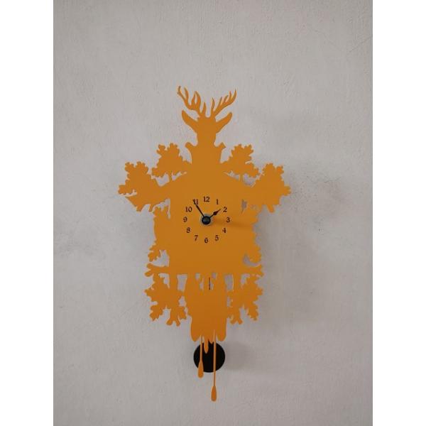 Mignon giallo dalia metallo laccato piccolo orologio con pendolo Diamantini Domeniconi