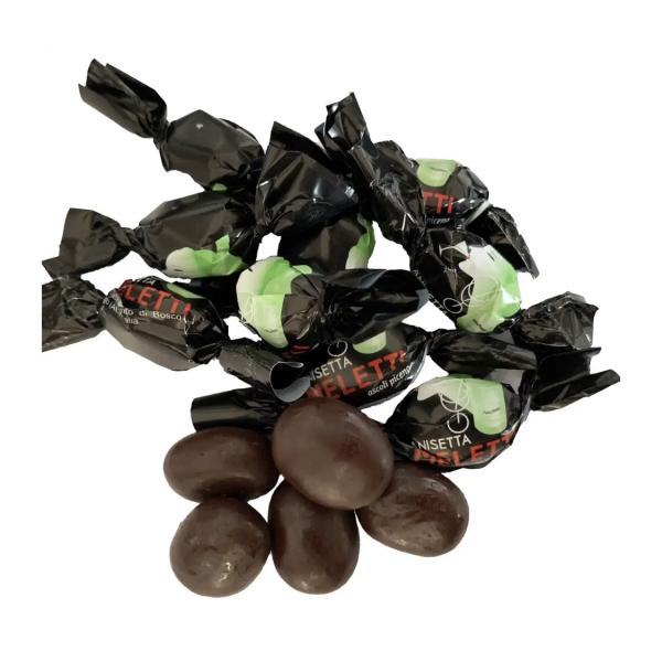 Bon bon cioccolato fondente ripieno morbido aroma anisetta Meletti