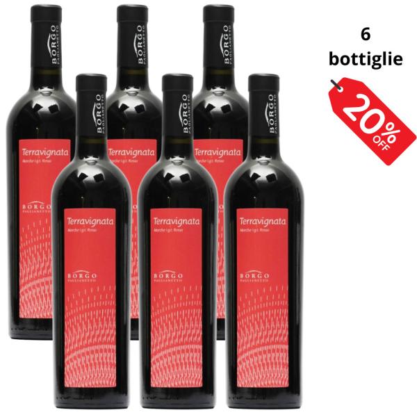 6 bottiglie Terravignata rosso Marche IGT Borgo Paglianetto - BIO