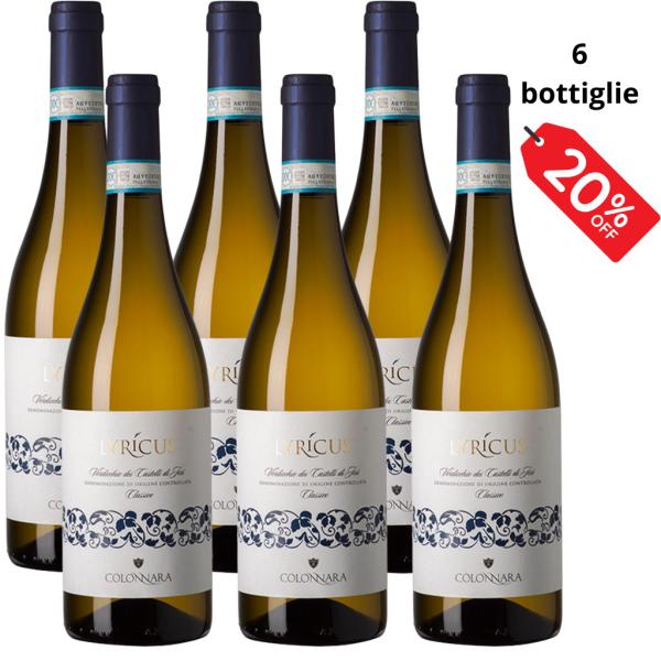 6 bottigle Lyricus Verdicchio Castelli di Jesi DOC Classico Colonnara