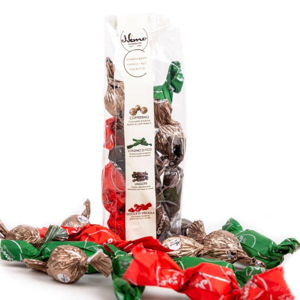 Mix praline lonzino di fico e gocce di visciola Nemo
