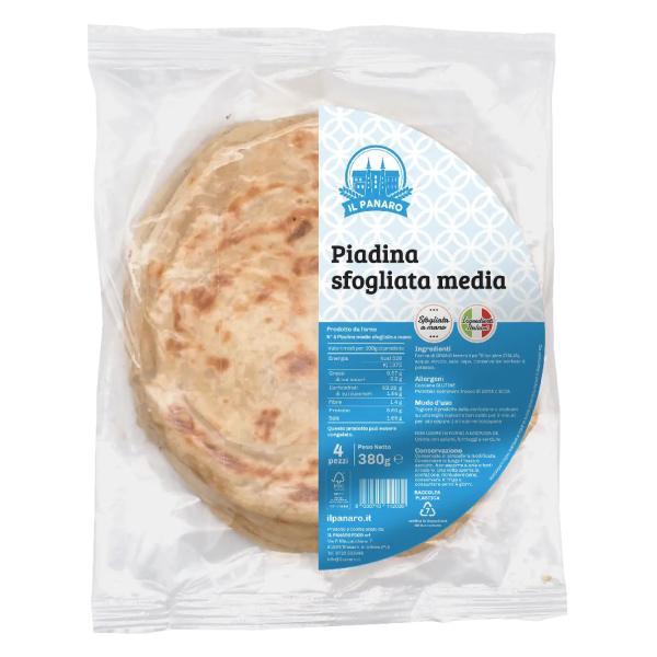 Piadina media Il Panaro sfogliata a mano confezione 4 pezzi dispensa