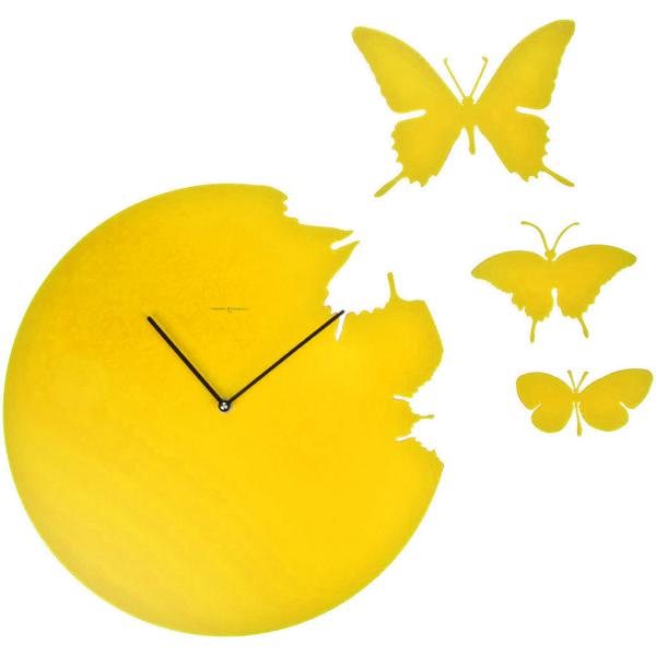 Butterfly giallo orologio a parete + kit 3 farfalle Diamantini Domeniconi