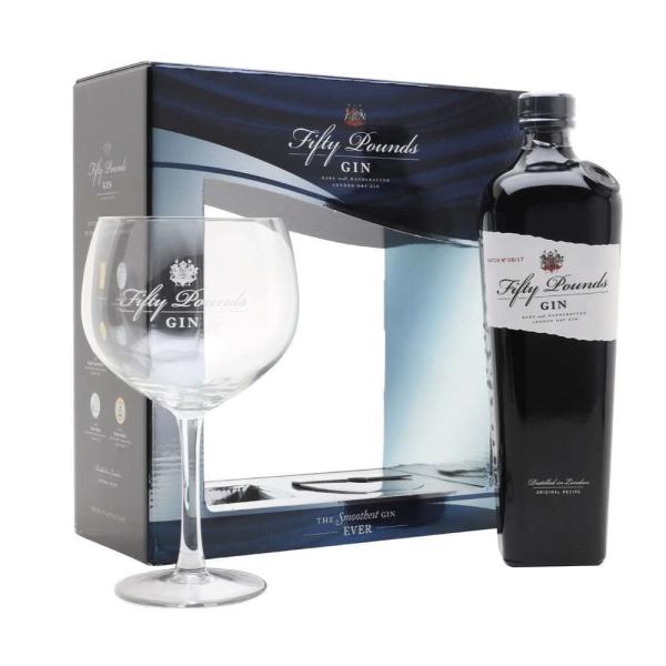 Fifty Pounds London Dry Gin + Ballon in gift box Thames Distillers