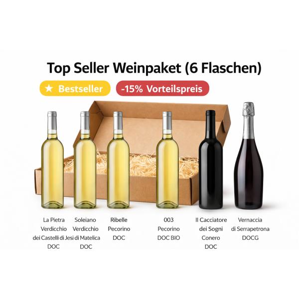Top Box Vini MARCHE più Venduti - 15% Prezzo Speciale 6 bottiglie