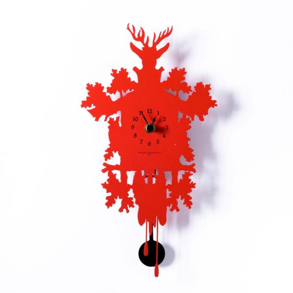 MIGNON rosso Piccolo orologio con pendolo design contemporaneo