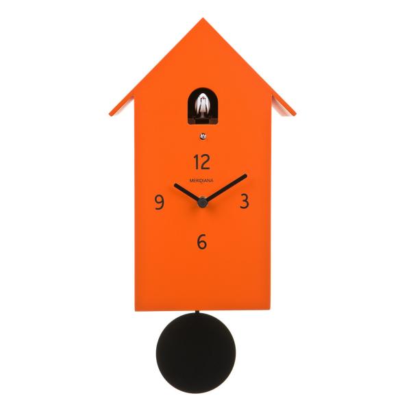 ZUBA arancio orologio da parete linea Meridiana in legno laccato F.lli Domeniconi