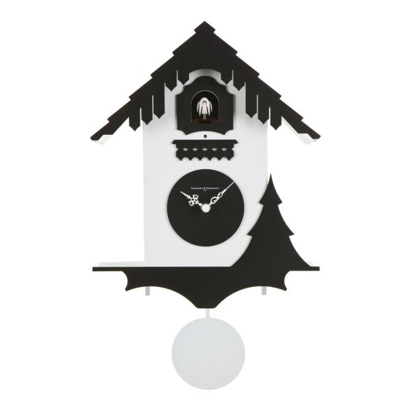 CHALET bianco / nero Orologio a forma casetta Svizzera
