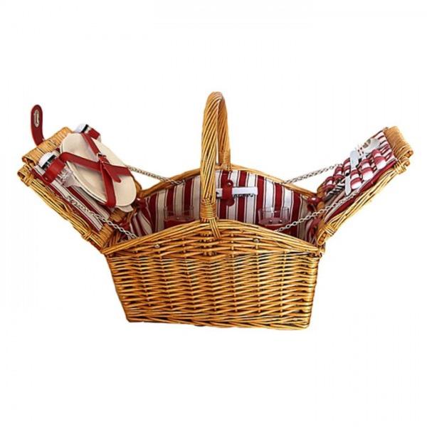RED PIC NIC BASKET 40 x 29 x H 40 for 2 people