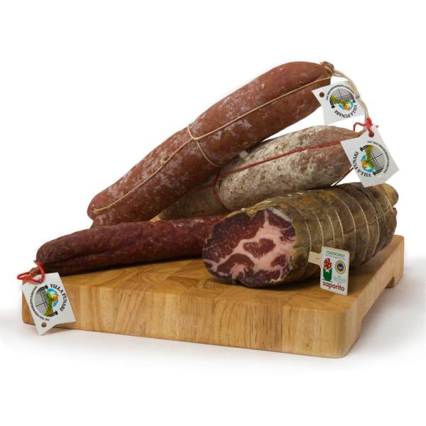 Salami & sausages Italian proposed tasting of high quality