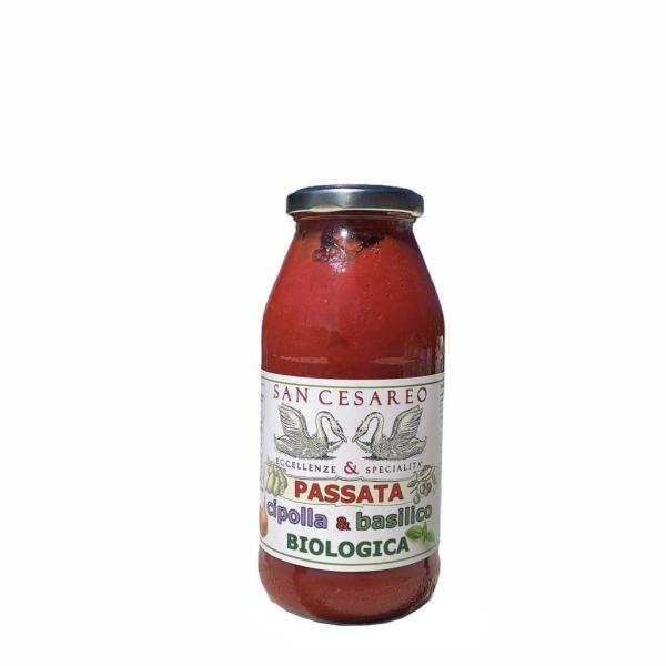 Tomatensauce mit Zwiebeln und Basilikum BIO San Cesareo, um Ihre Gerichte zu ber - BIO
