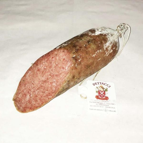 SOFT SALAMI Pettacci cured meats typical of the Sibillini