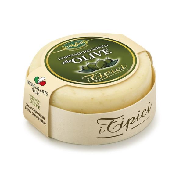 FORMAGGIO alle OLIVE TreValli Morbido formaggio misto retro gusto amaro