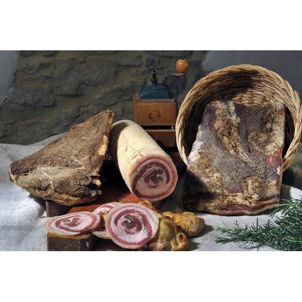 Rolled bacon "PANCETTA" Alto Nera norcineria Marche