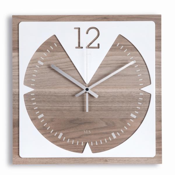 VITESSE legno e Krion K-Life - VES design orologio quadangolare da parete