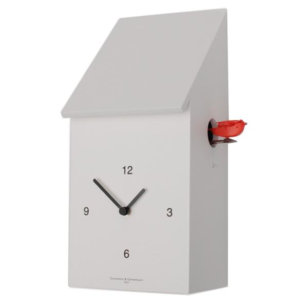 HALF TIME white Cuckoo Wall Clock the bird comes out of the side