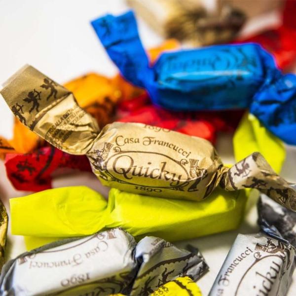 Assorted mini nougats, in a bag with 71 pieces mixed flavors a treasure of honey and goodness Casa Francucci