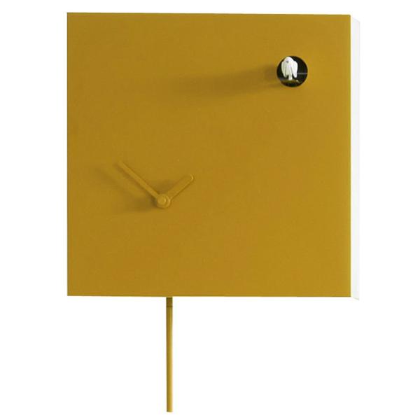 ICONA 225 yellow dahlia Domeniconi Square Cuckoo Clock Modern Italian Style