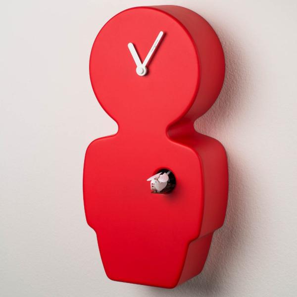 EVA red Wooden Cuckoo Wall Clock Diamantini & Domeniconi